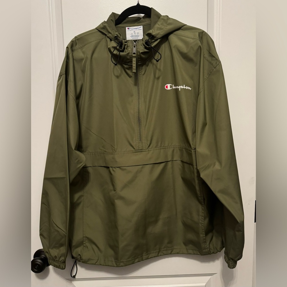 Champion Forest Green Windbreaker Hooded Jacket